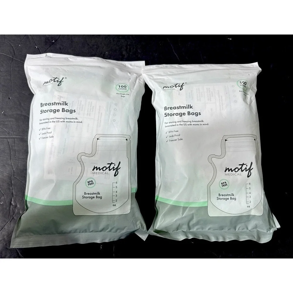 Lot Of 2 Motif Medical Breast Milk Storage Bags 8oz Single Use =‎ 200 Count NEW